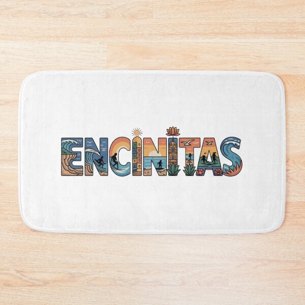 Item preview, Encinitas California Illustrated Typography Surf Art designed and sold by CircinusStore.