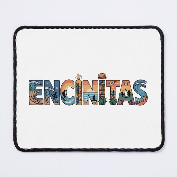 Item preview, Encinitas California Illustrated Typography Surf Art designed and sold by CircinusStore.