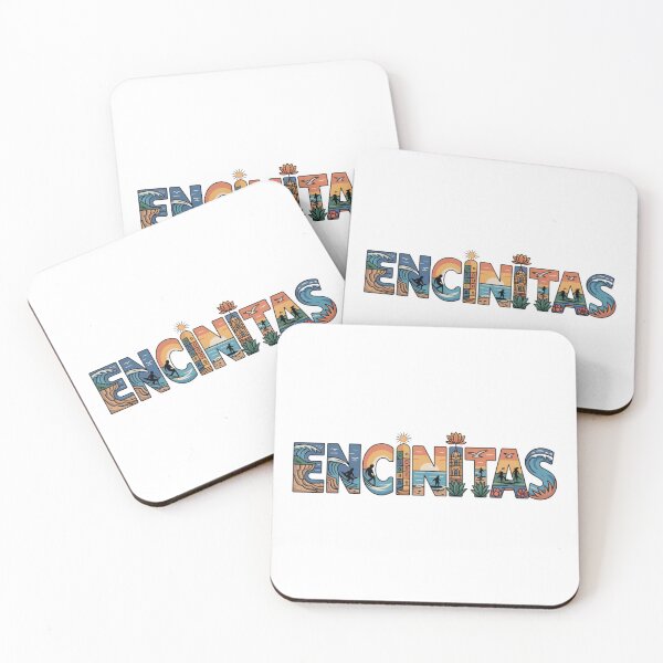 Item preview, Encinitas California Illustrated Typography Surf Art designed and sold by CircinusStore.