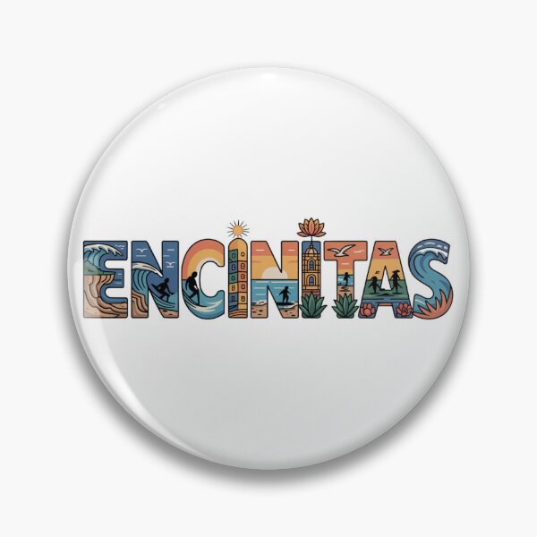 Item preview, Encinitas California Illustrated Typography Surf Art designed and sold by CircinusStore.