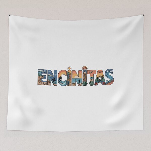 Item preview, Encinitas California Illustrated Typography Surf Art designed and sold by CircinusStore.