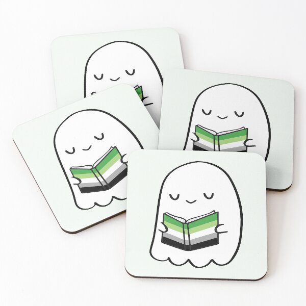 Item preview, Aromantic Ghost Reading – Aro Pride Cute Book Design designed and sold by Cannaxes Studio.