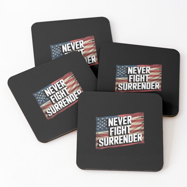 Item preview, Funny Sayings Never Surrender USA Flag Men Women Boy Girl designed and sold by IhanVaanMaArt.