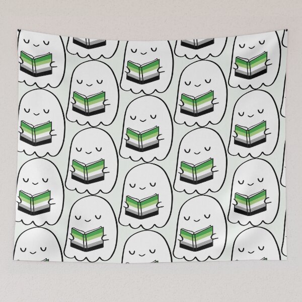 Item preview, Aromantic Ghost Reading – Aro Pride Cute Book Design designed and sold by Cannaxes Studio.