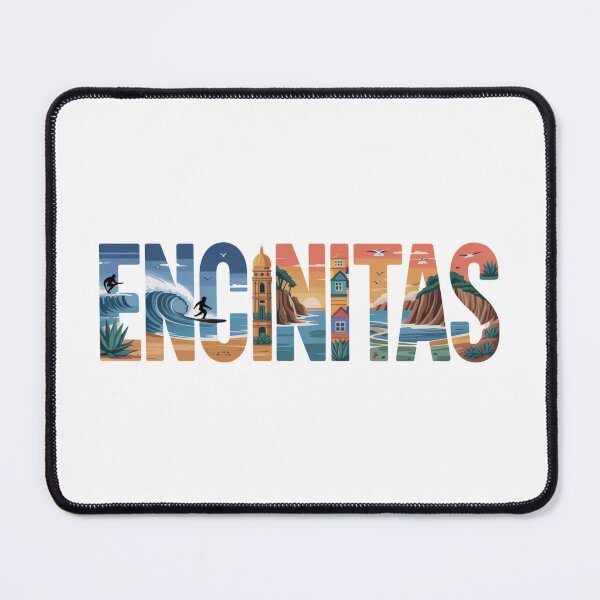 Item preview, Encinitas California Illustrated Typography Surf Art 2 designed and sold by CircinusStore.
