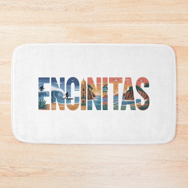Item preview, Encinitas California Illustrated Typography Surf Art 2 designed and sold by CircinusStore.