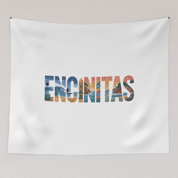 Item preview, Encinitas California Illustrated Typography Surf Art 2 designed and sold by CircinusStore.