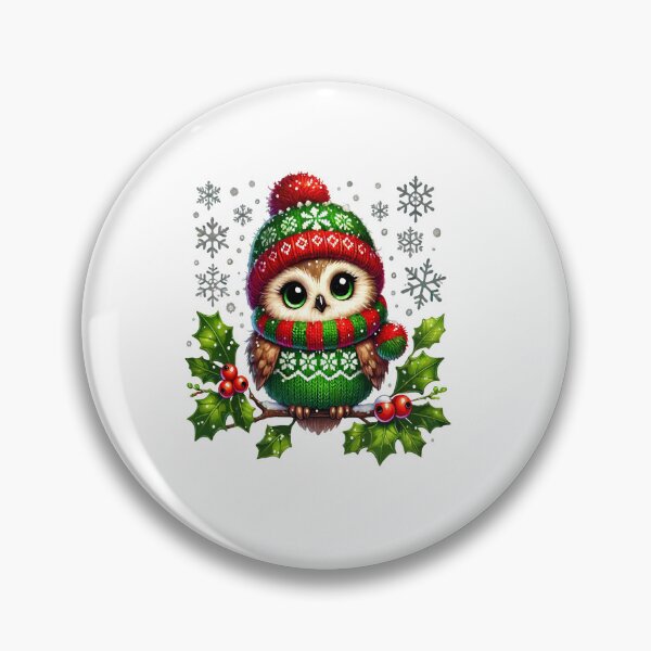 Item preview, New Year Owl – Cute Festive Owl in Holiday Outfit designed and sold by GoxyVision.