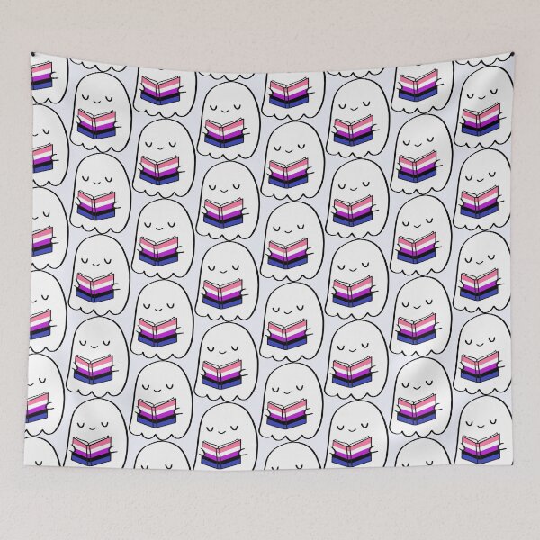 Item preview, Genderfluid Ghost Reading – Cute Pride Book Aesthetic designed and sold by Cannaxes Studio.