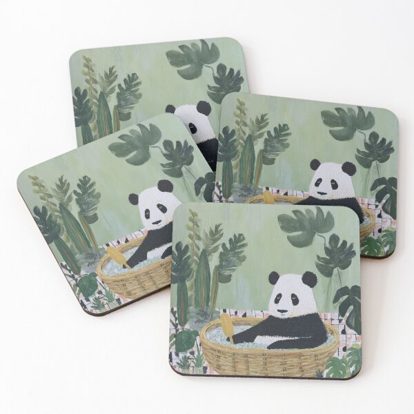 Item preview, Panda Relaxing in a Basket Tub designed and sold by lautir.