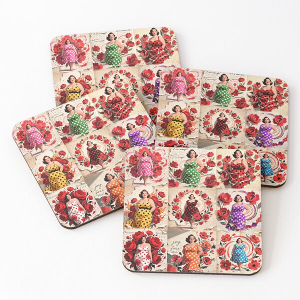 Item preview, tiles with polka-dotted dress designed and sold by Lefteris Betsis.