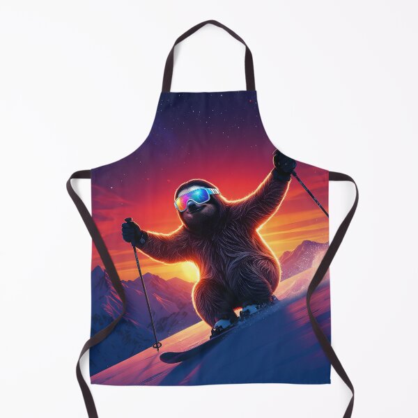 Item preview, Sloth Skiing Retro Sunset designed and sold by AnimalAirtistry.