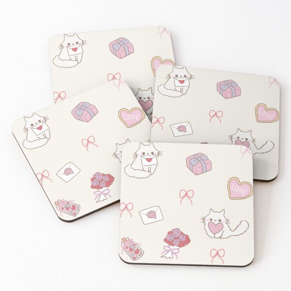 Item preview, Love letters and Cats (Light Cream) designed and sold by HarunaMcDesigns.