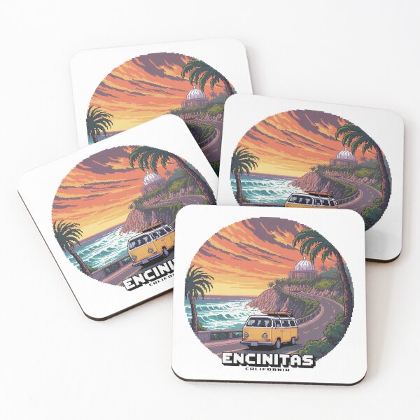 Item preview, Encinitas California Retro Pixel Coastal Road Trip designed and sold by CircinusStore.