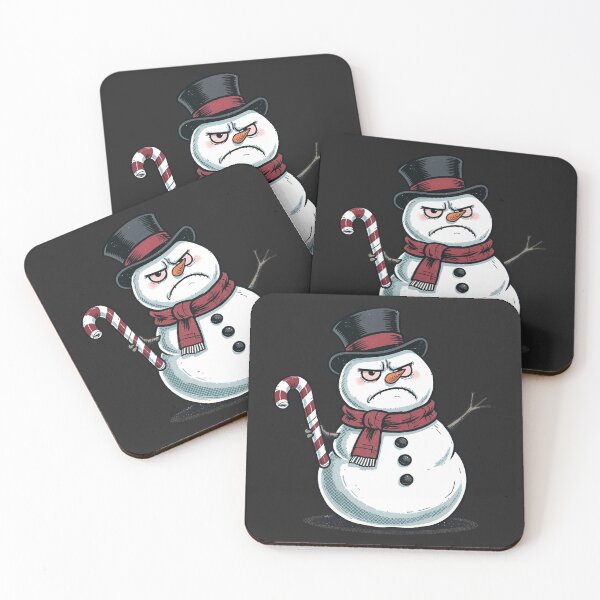 Item preview, Grumpy Snowman – Vintage Print Style Christmas Cartoon | Broken Candy Cane Funny Design designed and sold by ColorSplash123.