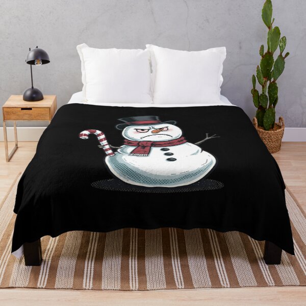 Item preview, Grumpy Snowman – Vintage Print Style Christmas Cartoon | Broken Candy Cane Funny Design designed and sold by ColorSplash123.