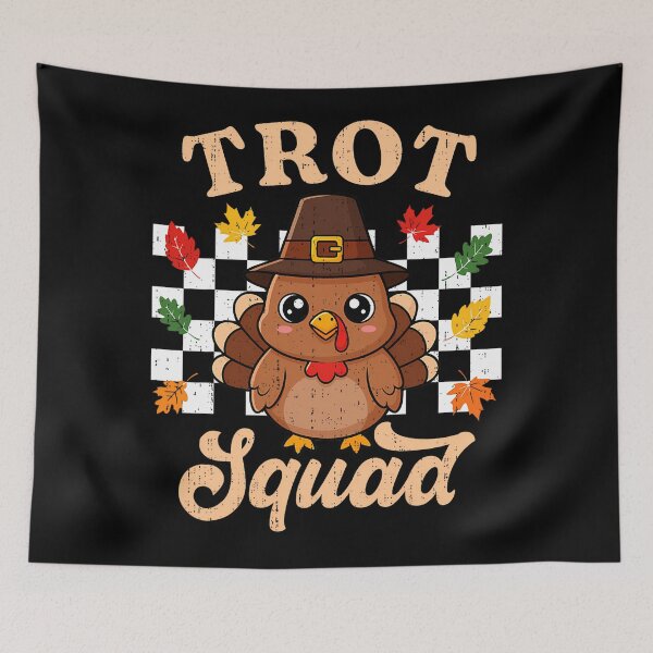 Item preview, Gobble Thanksgiving Happy Squad Cute Fall 80s Trot designed and sold by CalvinVanAuken.