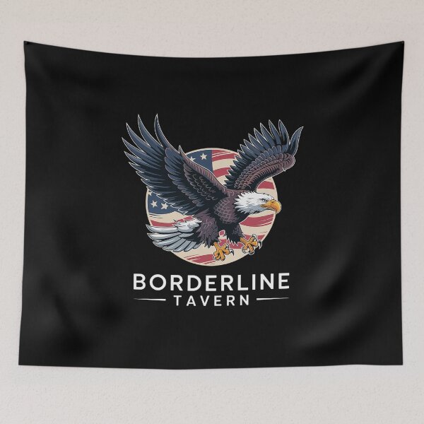 Item preview, Womens Borderline Tavern Eagle American Flag 4th of July V-Neck  designed and sold by GamtosMintys.