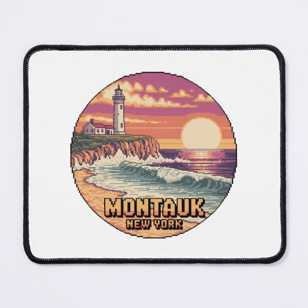 Item preview, Montauk New York Pixel Art Lighthouse Sunset designed and sold by CircinusStore.