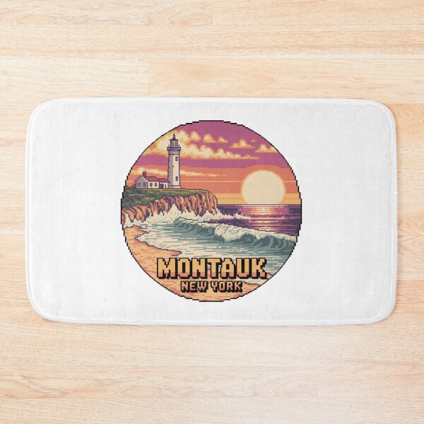 Item preview, Montauk New York Pixel Art Lighthouse Sunset designed and sold by CircinusStore.