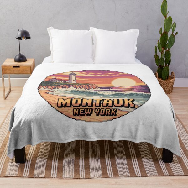 Item preview, Montauk New York Pixel Art Lighthouse Sunset designed and sold by CircinusStore.