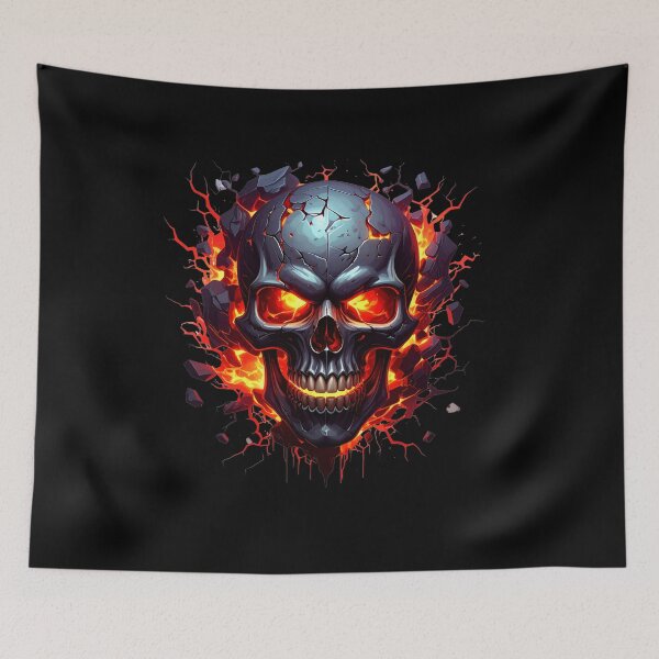 Item preview, Infernal Cracked Skull with Burning Eyes t-shirt  designed and sold by Alicjareign.