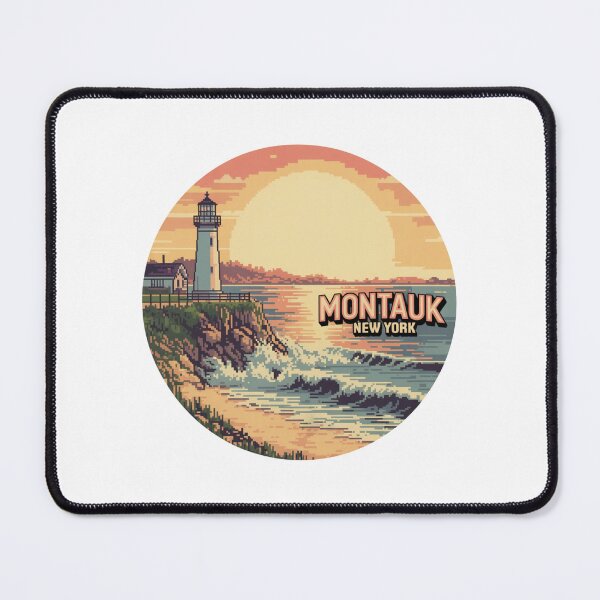 Item preview, Montauk New York Pixel Art Ocean Sunset Lighthouse designed and sold by CircinusStore.