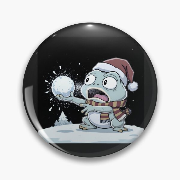 Artikelvorschau, Lustiger Chibi-Frosch – Schneeball prallt zurück | Niedliches Weihnachtsfrosch-Cartoon-Design entworfen und verkauft von ColorSplash123.