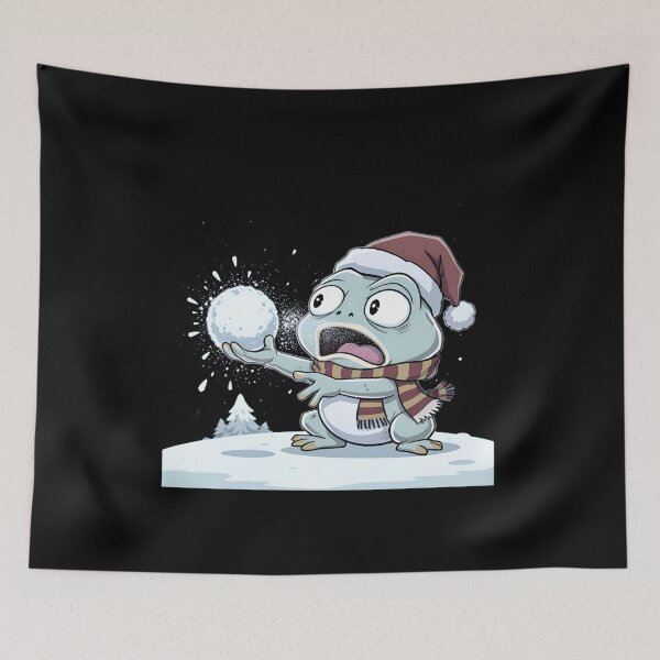 Item preview, Funny Chibi Frog – Snowball Bounce Back | Cute Christmas Frog Cartoon Design designed and sold by ColorSplash123.