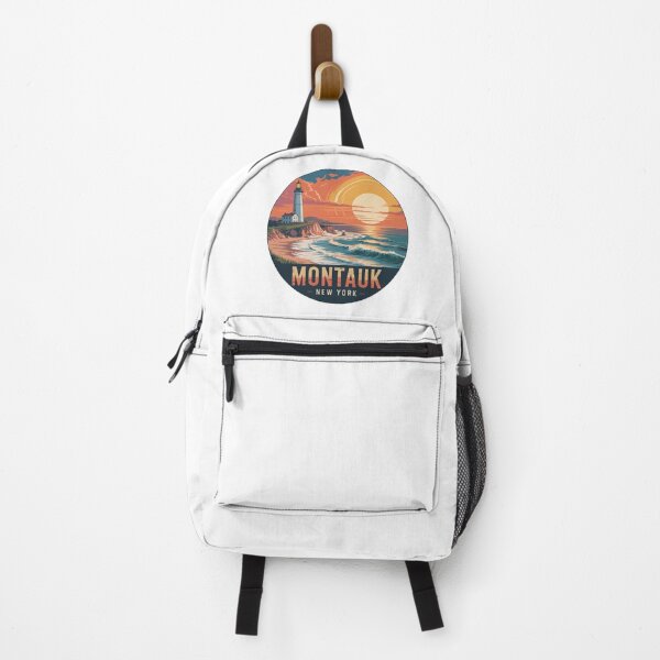 Item preview, Montauk New York Retro Travel Lighthouse Sunset Art designed and sold by CircinusStore.