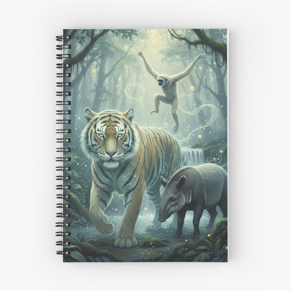Item preview, Mystical Jungle Spirits | Tiger, Gibbon, and Tapir - Epic Fantasy Art designed and sold by Wild-way Art.