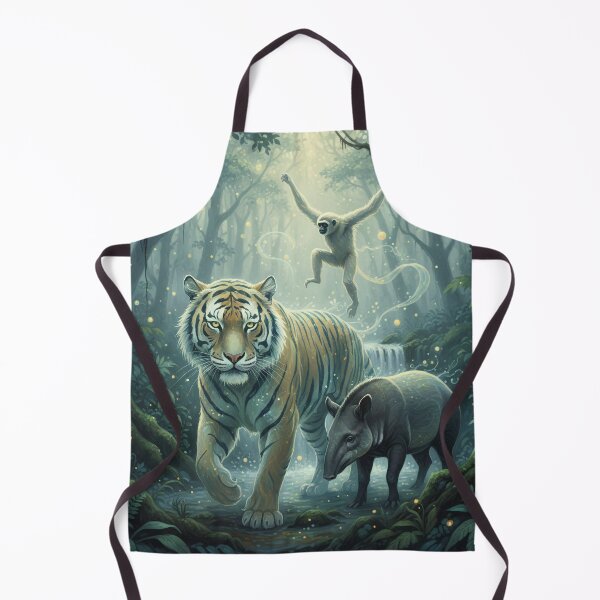 Item preview, Mystical Jungle Spirits | Tiger, Gibbon, and Tapir - Epic Fantasy Art designed and sold by Wild-way Art.
