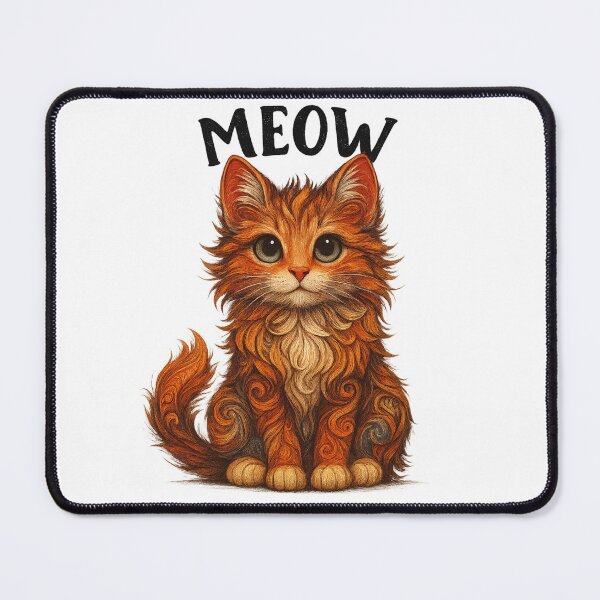 Item preview, Meow Cat Art | Swirled Fur Pattern Cat Illustration | Cute Artistic Kitty Design designed and sold by Gurjeetpixelart.