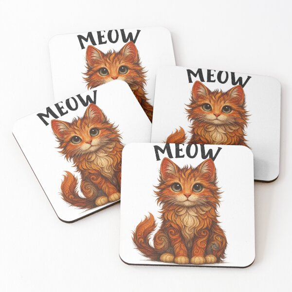 Item preview, Meow Cat Art | Swirled Fur Pattern Cat Illustration | Cute Artistic Kitty Design designed and sold by Gurjeetpixelart.