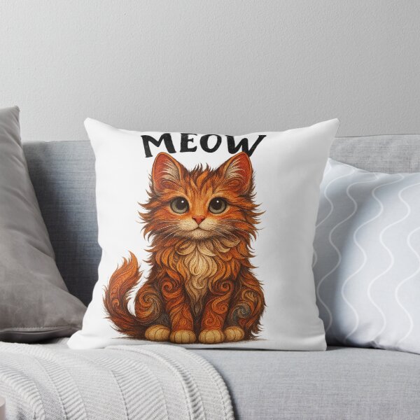 Item preview, Meow Cat Art | Swirled Fur Pattern Cat Illustration | Cute Artistic Kitty Design designed and sold by Gurjeetpixelart.