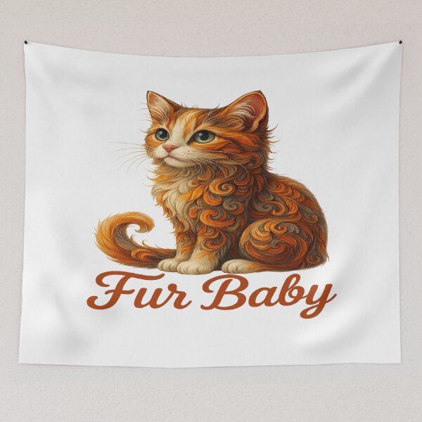 Item preview, Fur Baby Cat Art | Swirly Pattern Cat Illustration | Cute Cat Lover Artwork designed and sold by Gurjeetpixelart.