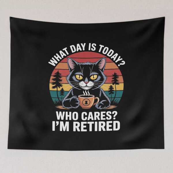 Item preview, Womens What Day Is Today Who Cares I'm Retired Cat Coffee Lovers  designed and sold by VerseFarm.