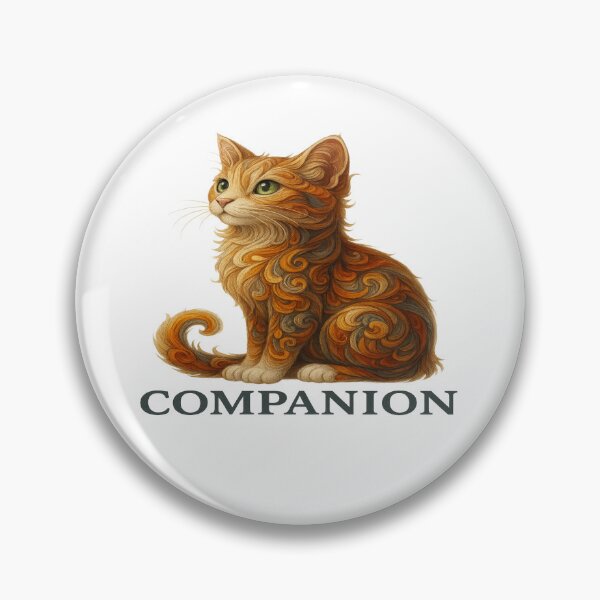 Item preview, Companion Cat Art | Warm Orange Cat Illustration | Artistic Swirl Pattern Cat designed and sold by Gurjeetpixelart.