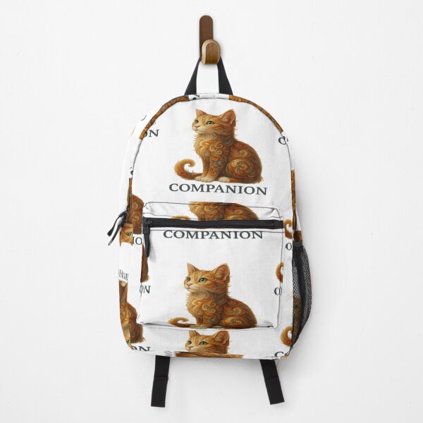 Item preview, Companion Cat Art | Warm Orange Cat Illustration | Artistic Swirl Pattern Cat designed and sold by Gurjeetpixelart.
