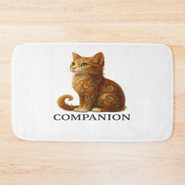 Item preview, Companion Cat Art | Warm Orange Cat Illustration | Artistic Swirl Pattern Cat designed and sold by Gurjeetpixelart.