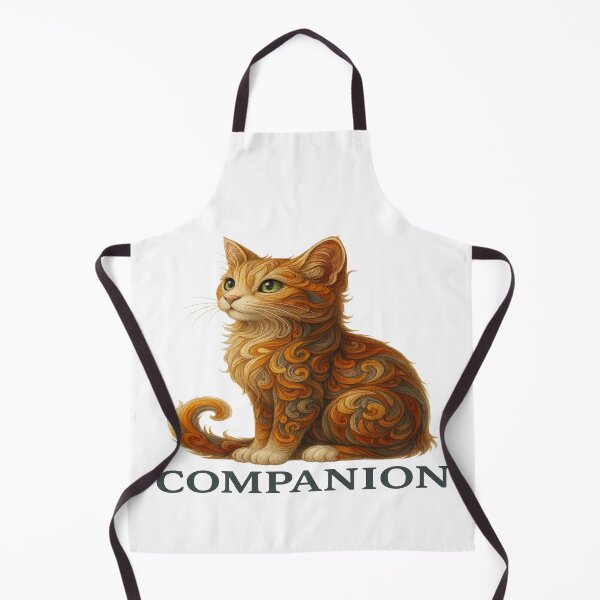 Item preview, Companion Cat Art | Warm Orange Cat Illustration | Artistic Swirl Pattern Cat designed and sold by Gurjeetpixelart.