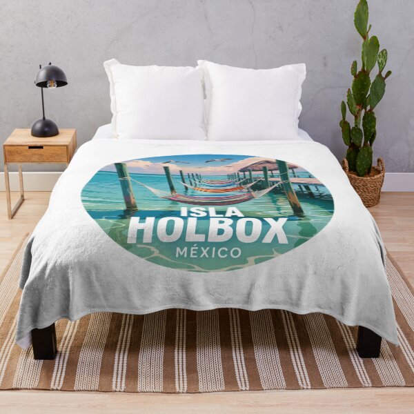 Item preview, Isla Holbox Mexico Beach Hammocks Tropical Illustration designed and sold by CircinusStore.