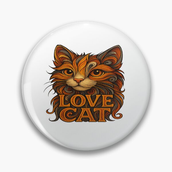 Item preview, Love Cat Illustration | Bold Artistic Cat Face | Swirling Pattern Cat Art designed and sold by Gurjeetpixelart.