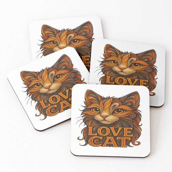 Item preview, Love Cat Illustration | Bold Artistic Cat Face | Swirling Pattern Cat Art designed and sold by Gurjeetpixelart.