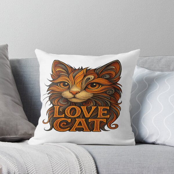 Item preview, Love Cat Illustration | Bold Artistic Cat Face | Swirling Pattern Cat Art designed and sold by Gurjeetpixelart.