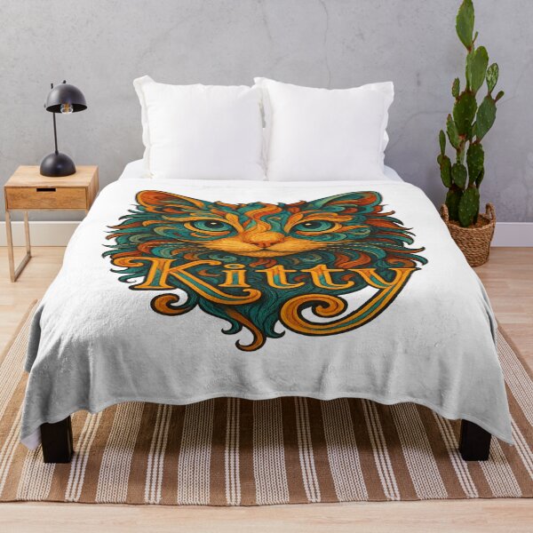 Item preview, Kitty Cat Art | Colorful Swirl Pattern Cat | Cute Artistic Cat Illustration designed and sold by Gurjeetpixelart.