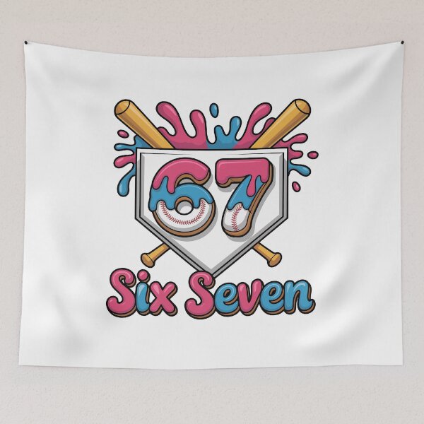 Item preview, 67 Six Seven Baseball Drip Number – Colorful Sports designed and sold by FlagTee.