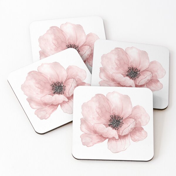 Item preview, Flower Watercolor painting, Pink hand-painted flowers, pink flower, color, cartoon designed and sold by widowidad.