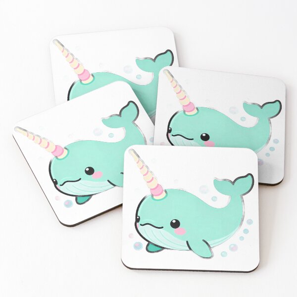 Item preview, Happy Cartoon Narwhal: Cute Sticker Design with Thick Outline designed and sold by RudArtAI.
