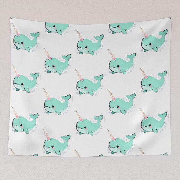 Item preview, Happy Cartoon Narwhal: Cute Sticker Design with Thick Outline designed and sold by RudArtAI.